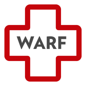 WARF inside a red medical cross