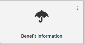 "Benefits Information" tile with umbrella icon