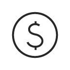 icon: coin with dollar sign 