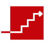 *illustration: Arrow that becomes stair steps inside red block